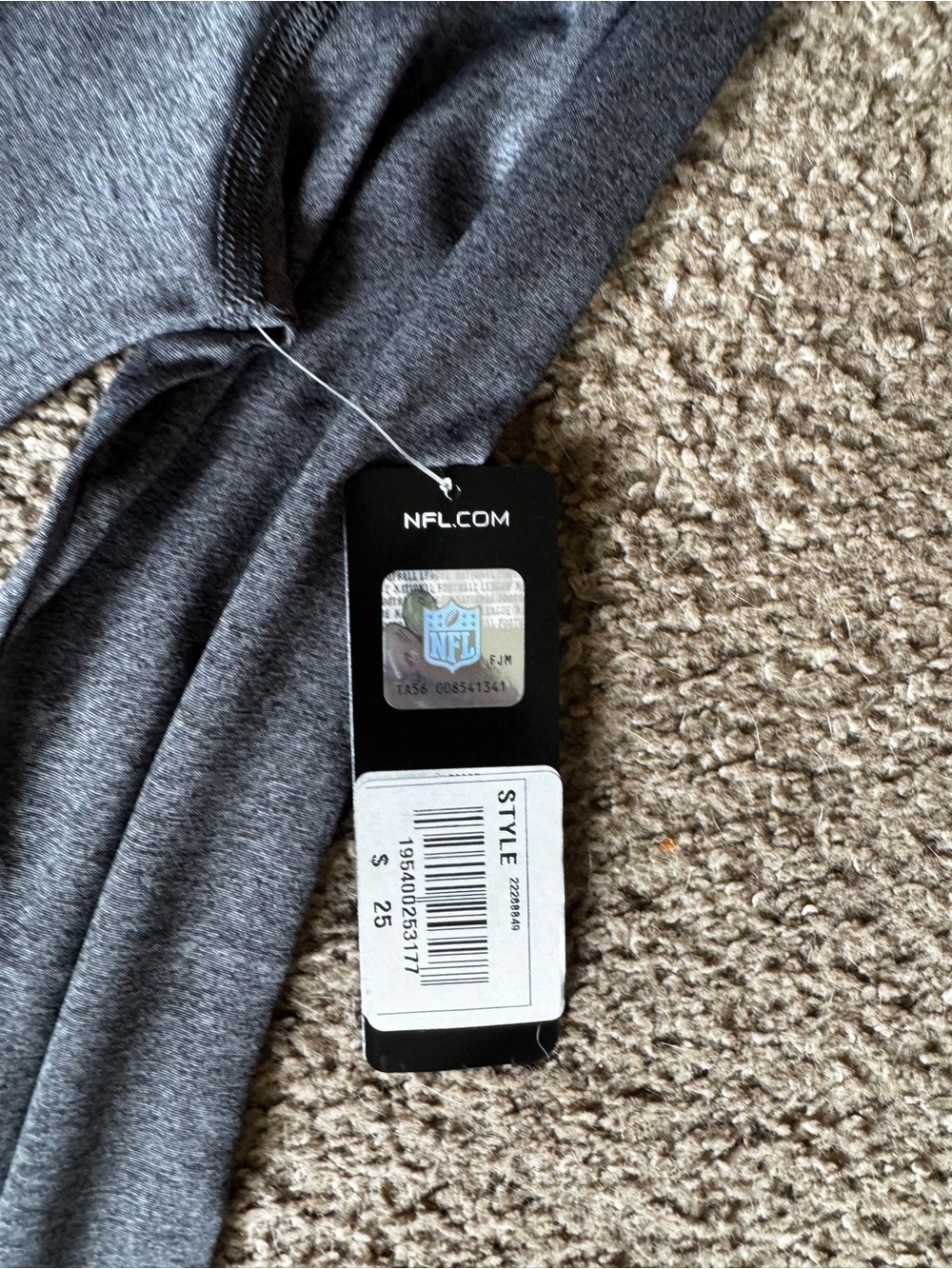 NFL Kids Charcoal Grey Athletic long sleeved shirt